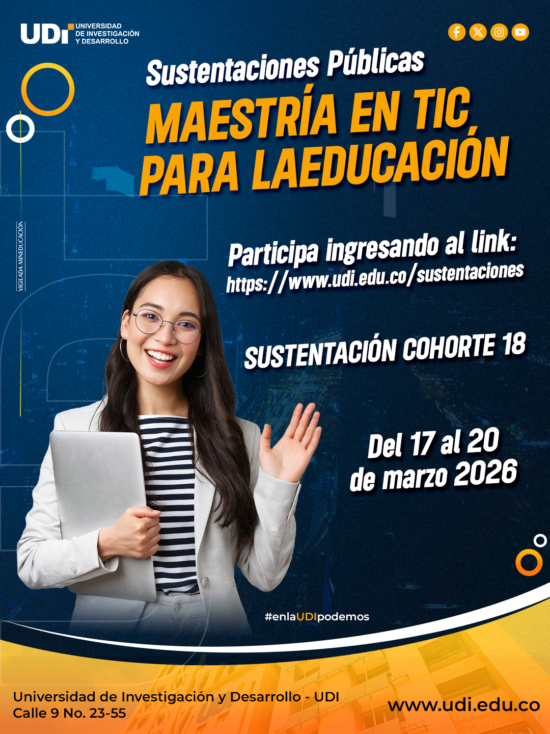 Noticia UDI: Sustentaciones Públicas Maestría en TIC para la Educación